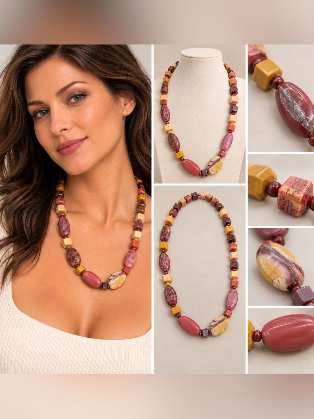 Jay King Mine Finds Multicolor Gemstone Beaded Necklace 22" Sterling Silver 925